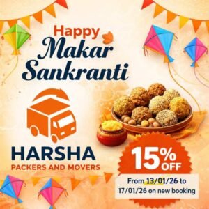 Makar Sankranti offer by Harsha Packers & Movers Bangalore – 15 percent off on new booking from 13 January 2026 to 17 January 2026