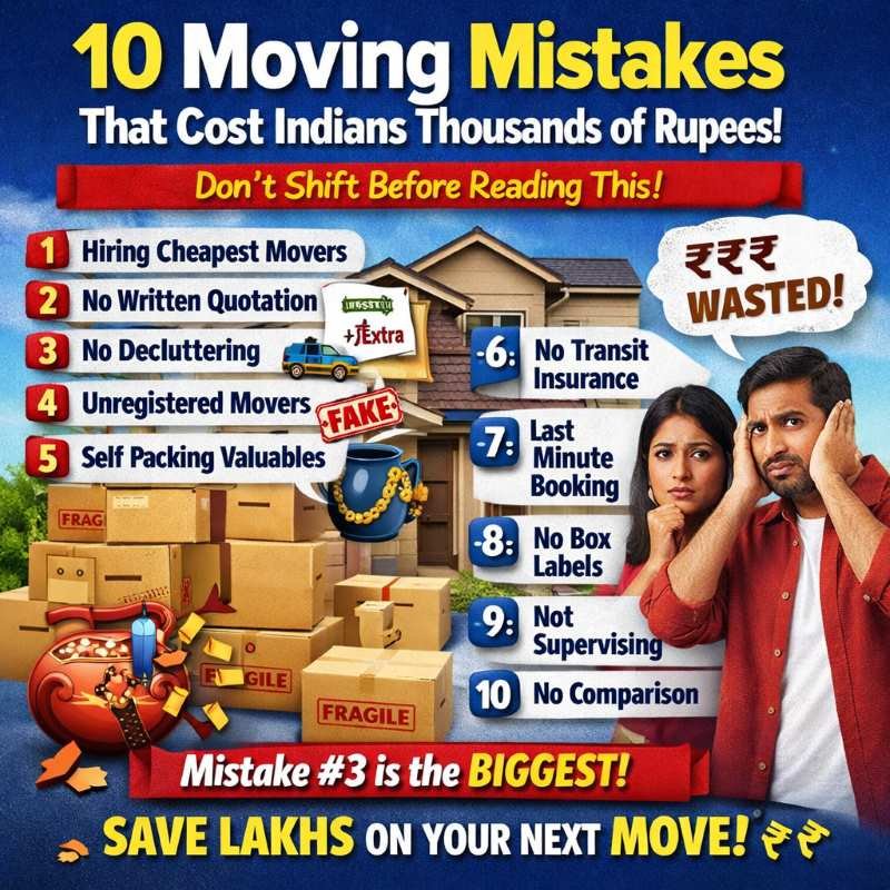 10 moving mistakes that cost Indians thousands of rupees during house shifting with packers and movers